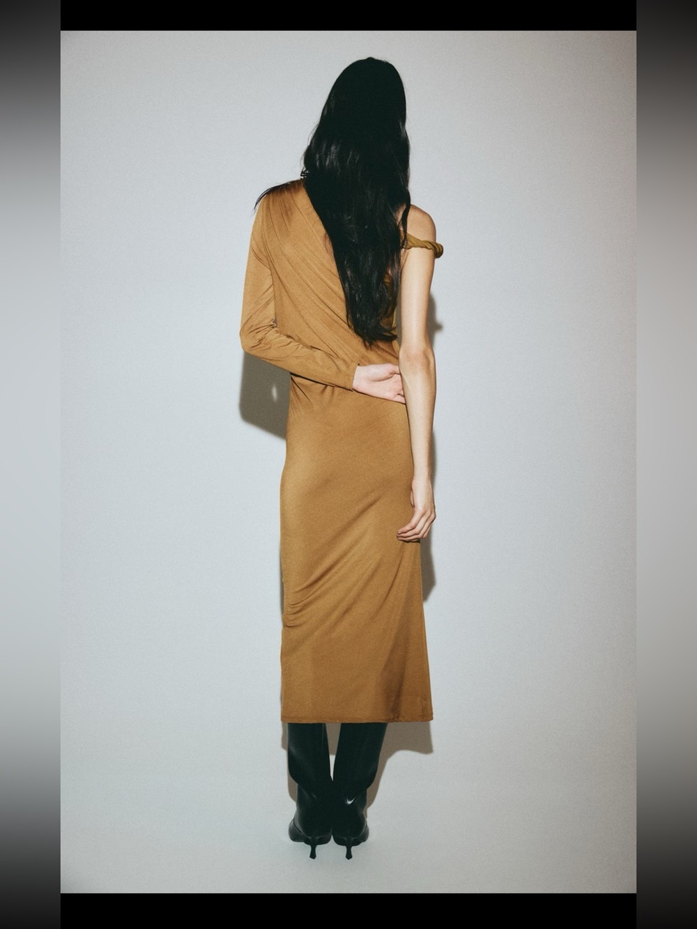 H&M DRAPED ONE-SHOULDER DRESS - Picture 2 of 16